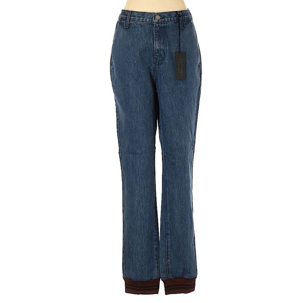 Carmar Womens Aliena Jeans Straight Leg Size 26 High Rise Jogger Cuffs NEW - Picture 2 of 8
